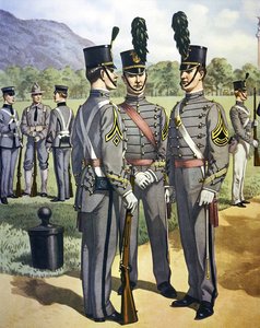 West Point Katonai Akadémia kadét egyenruha 1902-07 (színes litó)