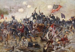 A spotsylvania-i csata, 1864. május 8-21. (színes litográfia) alkotó: Henry Alexander Ogden
