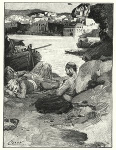 Déli szieszta Jaffában (litho)