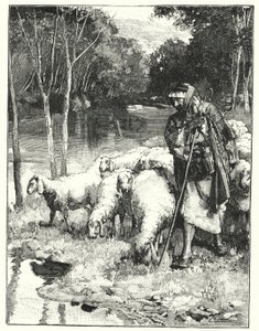 Egy pásztor és nyája az Anti-Libanonban (litho) alkotó: Henry Andrew Harper