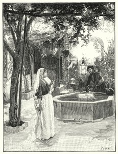 Egy ház udvara Damaszkuszban (litho) alkotó: Henry Andrew Harper