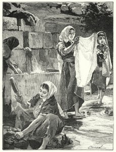 Szökőkút a Liftában, Szamáriában (litho) alkotó: Henry Andrew Harper