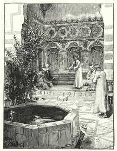 Vendégek fogadása levánban, Damaszkusz (litho) alkotó: Henry Andrew Harper
