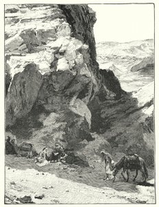 Egy nagy szikla árnyéka, War Sabo (litho) közelében alkotó: Henry Andrew Harper