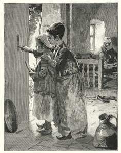 Statútumok és törvények a zsidó ház ajtófélfájára (litho) alkotó: Henry Andrew Harper