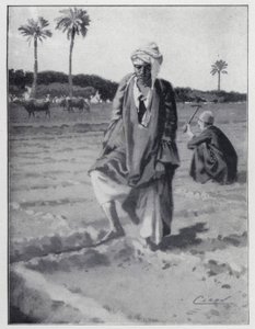Öntözés lábbal Gizében, Egyiptom (litho) alkotó: Henry Andrew Harper