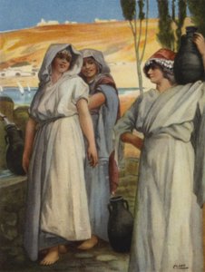 Nők vizet merítenek a kútnál (színes litó) alkotó: Henry Andrew Harper