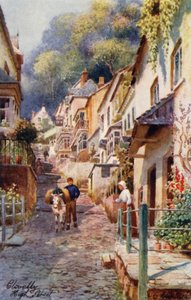 High Street, Clovelly (színes litográfia)