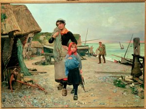 Fisherfolk visszatér hálóival, 1882