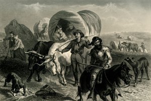 „Emigrants Crossing the Plains”, 1869, 1874. alkotó: Henry Bryan Hall Jr.