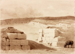 South Gateway, Cawfields (ceruza és akvarell papíron (kártyára ragasztva)) alkotó: Henry Burdon Richardson