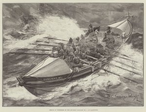 Halászok mentése az 1. számú mentőcsónakkal, Llandudnóban