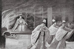 A császár felgyújtja magát a palotájában (litográfia) alkotó: Henry Charles Seppings Wright