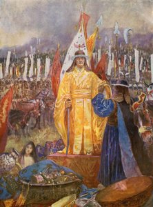A császárrá kikiáltott nagyvezír a csatatéren (színes lithó) alkotó: Henry Charles Seppings Wright
