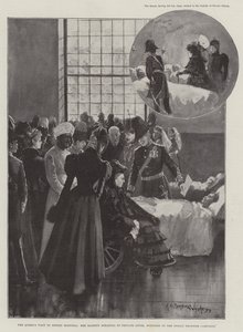 A királynő látogatása a Netley kórházban, őfelsége Lever közlegénynek beszél, megsebesült az indiai határkampányban alkotó: Henry Charles Seppings Wright