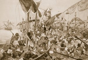 The Sea Fight at Pelusium, illusztráció a „Hutchinsons History of the Nations” című művéből, 1910 körül