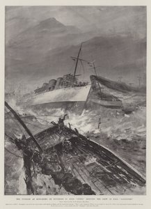 A tájfun Hongkongban november 10-én, a HMS Otter megmenti a HMS Sandpiper legénységét
