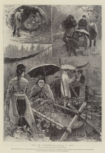 A bajba jutott komlószedőkkel Kentben alkotó: Henry Charles Seppings Wright