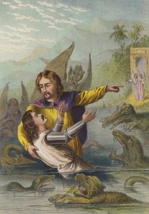 Átkelés a folyón (chromolitho) alkotó: Henry Courtney Selous