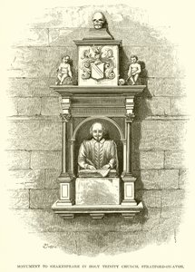 Shakespeare-emlékmű a Szentháromság-templomban, Stratford-on-Avon