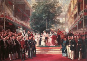 Viktória királynő felavatja a Nagy Kiállítást a Hyde Parkban alkotó: Henry Courtney Selous