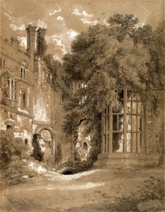Kenilworth kastély (fekete kréta szürke mosással, fehérrel megnövelt barna papíron) alkotó: Henry Edridge