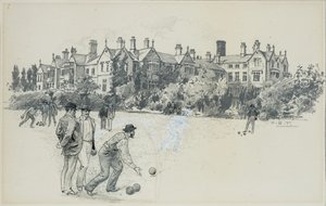 Cheadle Asylum from the Bowling Green alkotó: Henry Edward Tidmarsh