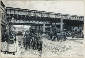Salford pályaudvar, New Bailey Street alkotó: Henry Edward Tidmarsh
