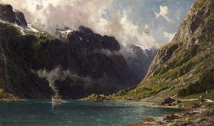 Naeroyfjord, Norvégia, 1902 alkotó: Henry Enfield