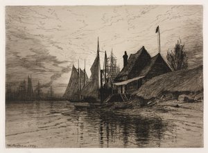 Este, New York kikötője alkotó: Henry Farrer