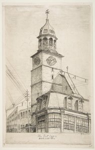 A posta, Middle Dutch Church, a „Régi New York jelenetei” című műből alkotó: Henry Farrer