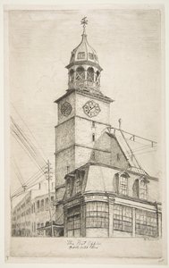 Posta, Közép-holland templom a régi New York-i jelenetekből, 1870.