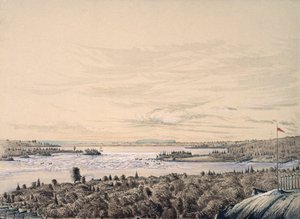 Sault de Ste. Marie a Huron-tó és a Superior között, 1842 (wc papíron)