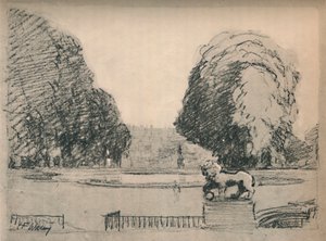 Régi kivágott fák melankolikus keretében, c1927, 1927
