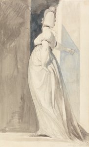 Hátulnézet egy álló nőről, akit Mrs. Fuseli-nek hívnak alkotó: Johann Heinrich Füssli