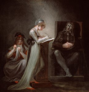 Milton diktál a lányának alkotó: Johann Heinrich Füssli