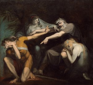 Oidipusz megátkozza fiát, Polynikset, 1786. alkotó: Johann Heinrich Füssli