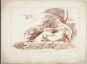 Alvó nő egy Ámorral alkotó: Johann Heinrich Füssli