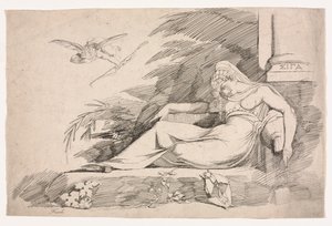 Alvó nő egy Ámorral alkotó: Johann Heinrich Füssli