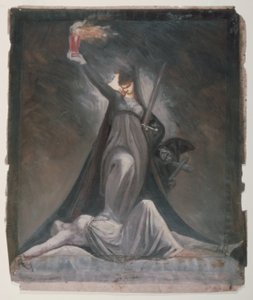 Tanulmány az inkvizíció számára, illusztráció a Columbiadhoz alkotó: Johann Heinrich Füssli