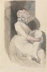 Tanulmány egy ülő nőről alkotó: Johann Heinrich Füssli