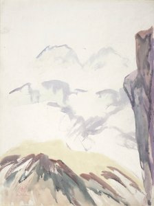 Hegyi tanulmány (akvarell papíron) alkotó: Henry George Keller