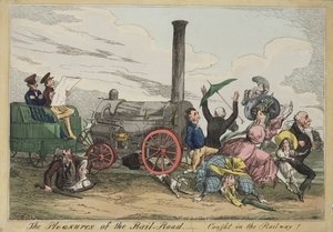The Pleasures of the Rail Road – Caught in the Railway!, 1840 körül (kézzel színezett rézkarc)