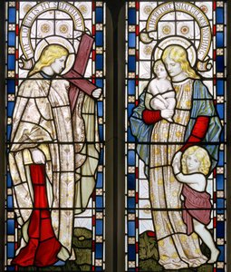 Faith and Charity, 1871 (festett üveg) alkotó: Henry Holiday