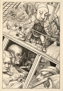 Teljesen elfelejtette a nevét”, a The Hunting of the Snark, An Agony in Eight Fits, Lewis Carroll, kocsma. 1876 alkotó: Henry Holiday