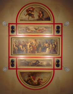 Mennyezet a könyvtárban és az étkezőben, Pandora legendáját ábrázolja, 1834 körül