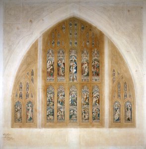 Ólomüveg ablakterv, 1869. alkotó: Henry Hughes