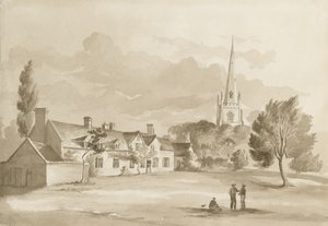Brewood templom: szépia rajz, 1844