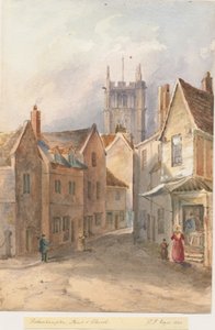 Wolverhampton - Szent Péter templom: akvarell festmény, 1844
