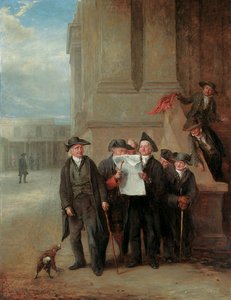 Tengerészeti hírszerzés: Greenwich nyugdíjasai olvassák a The Times másolatát alkotó: Henry James Pidding